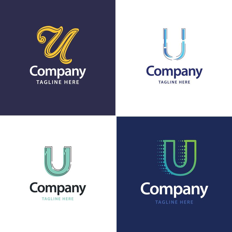 lettre u grand logo pack design création de logos modernes créatifs pour votre entreprise vecteur