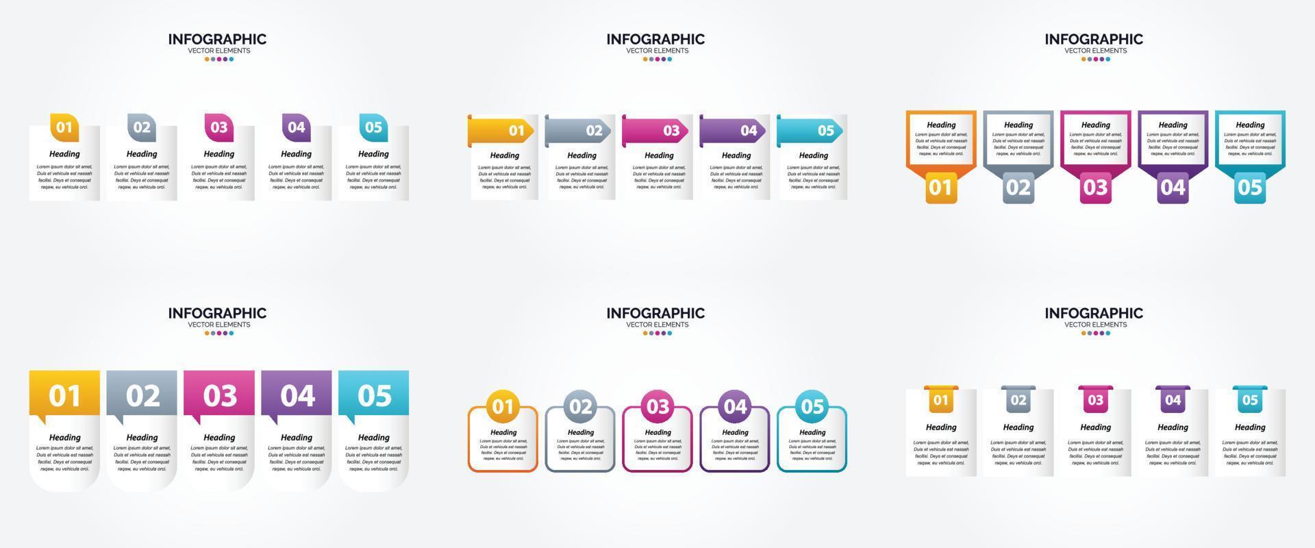 ensemble de conception plate d'infographie d'illustration vectorielle pour la brochure publicitaire et le magazine vecteur