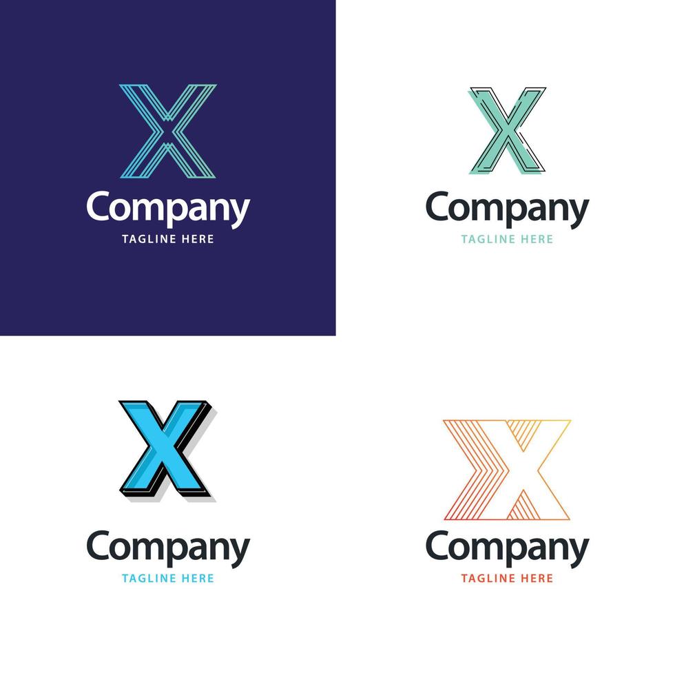 lettre x grand logo pack design création de logos modernes créatifs pour votre entreprise vecteur