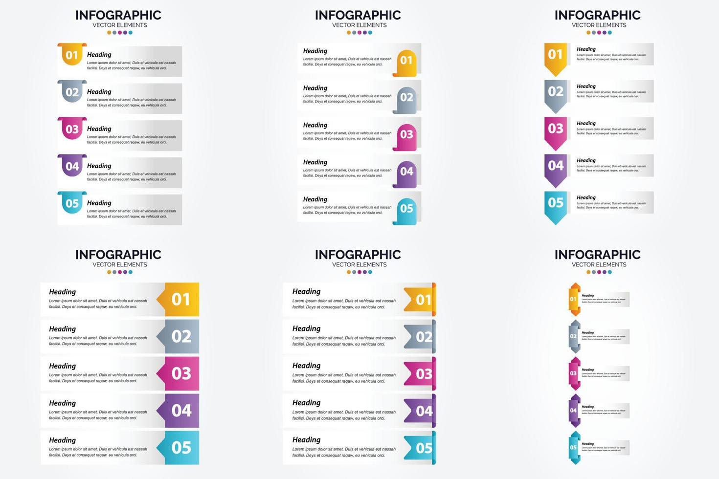 ensemble de conception plate d'infographie d'illustration vectorielle pour la brochure publicitaire et le magazine vecteur