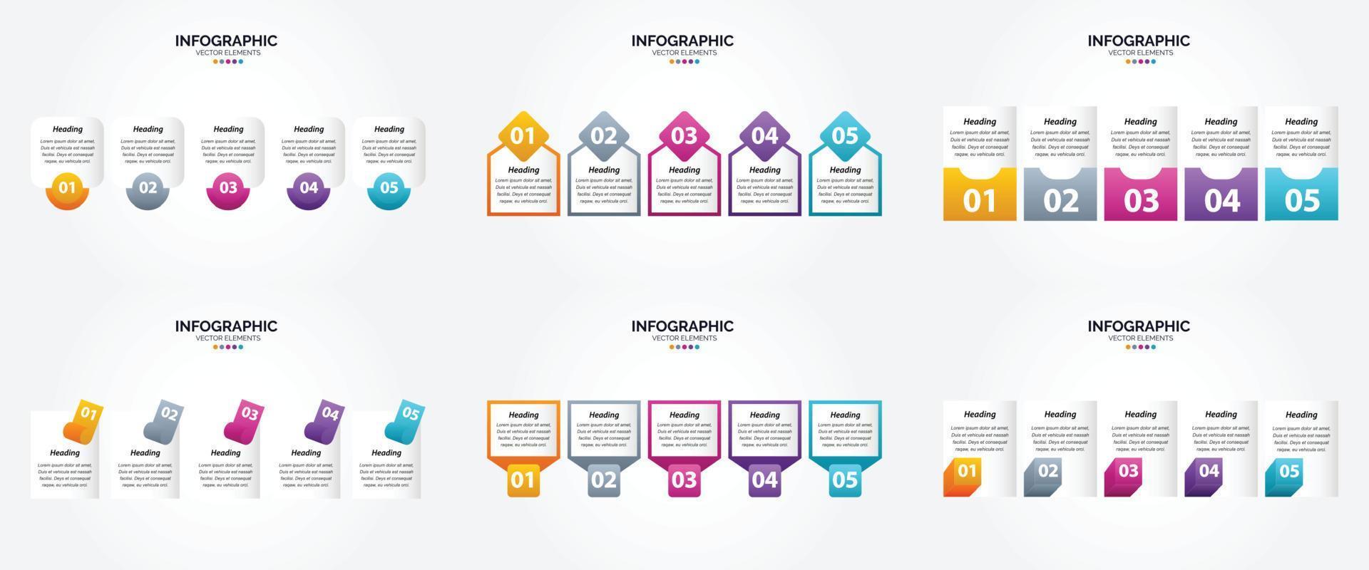 ensemble de conception plate d'infographie d'illustration vectorielle pour la brochure publicitaire et le magazine vecteur