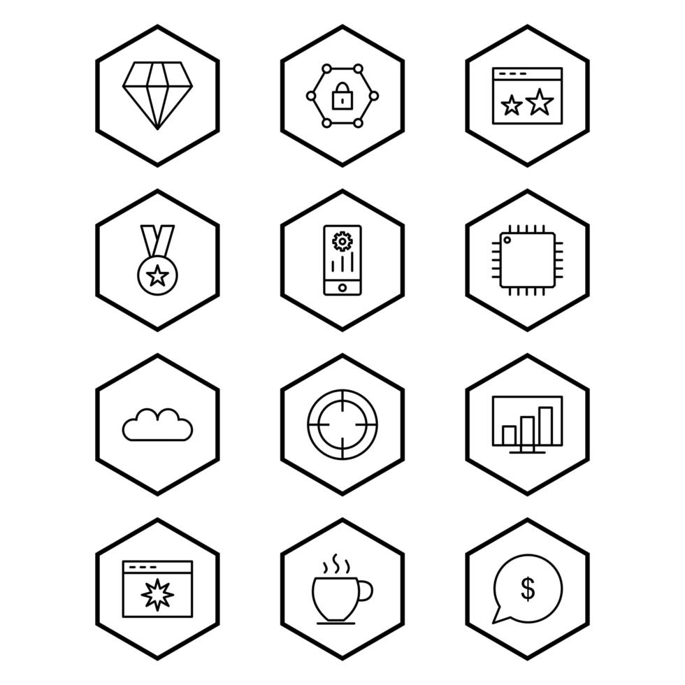 ensemble d'icônes d'optimisation des moteurs de recherche à usage personnel et commercial. vecteur