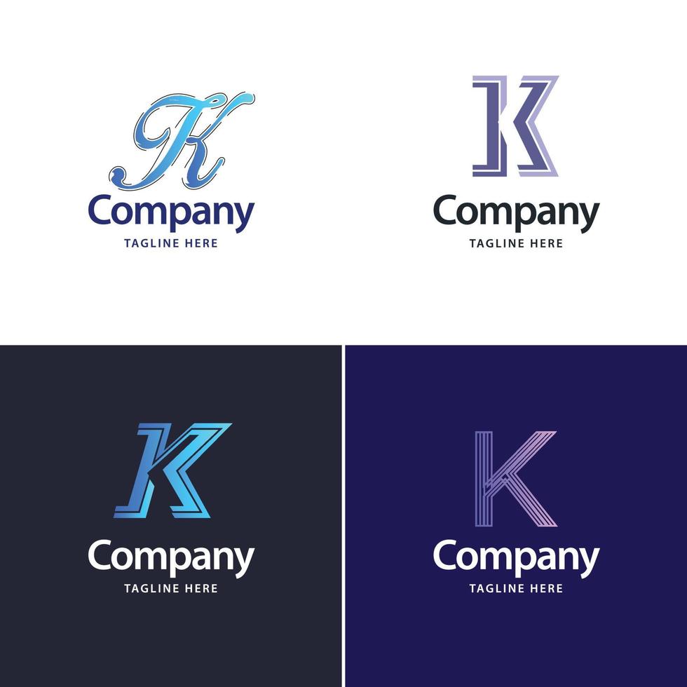 lettre k grand logo pack design création de logos modernes créatifs pour votre entreprise vecteur