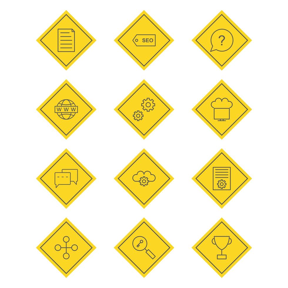 ensemble d'icônes d'optimisation des moteurs de recherche à usage personnel et commercial. vecteur