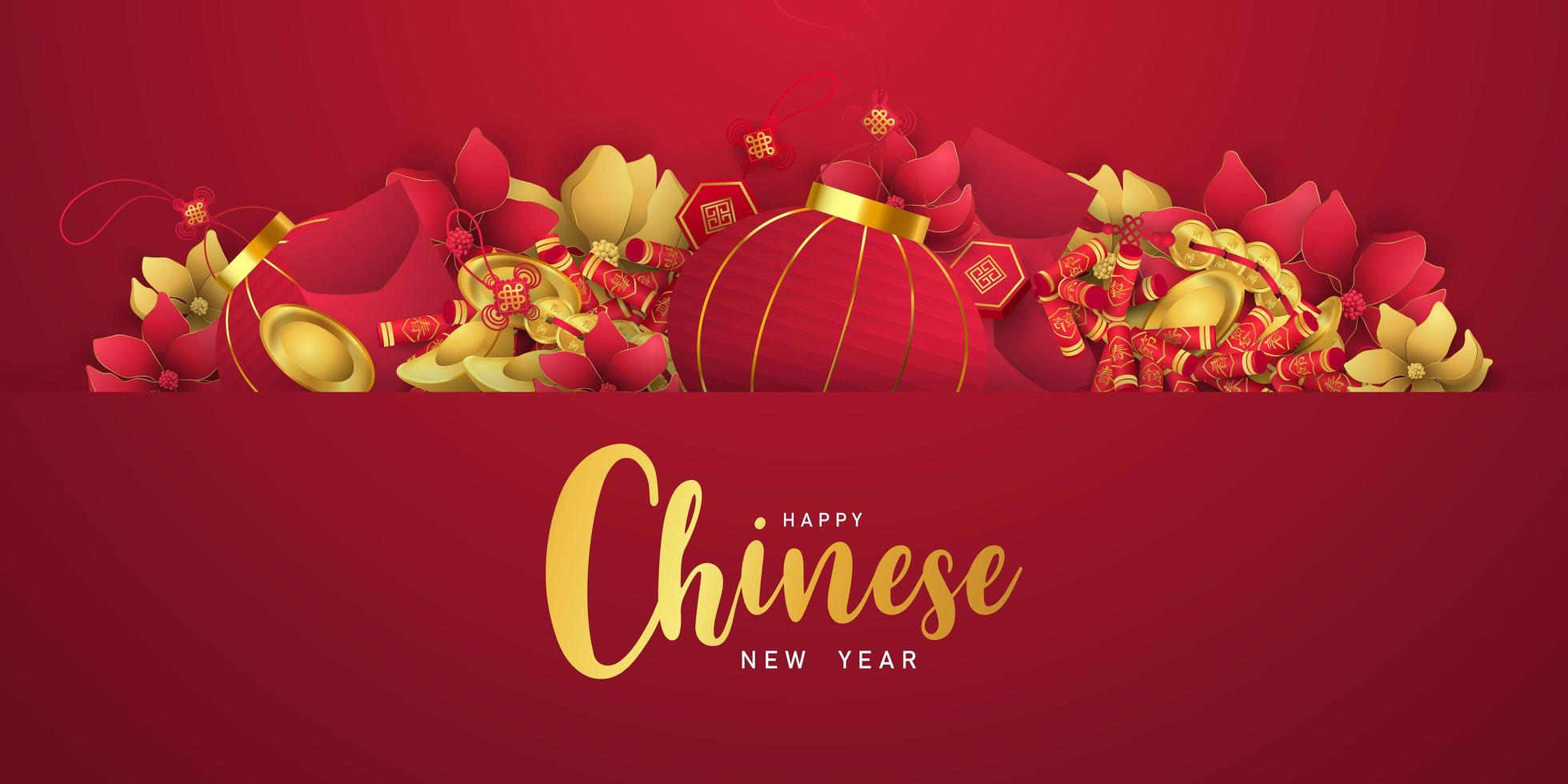 joyeux nouvel an chinois carte bannière année du boeuf. vecteur