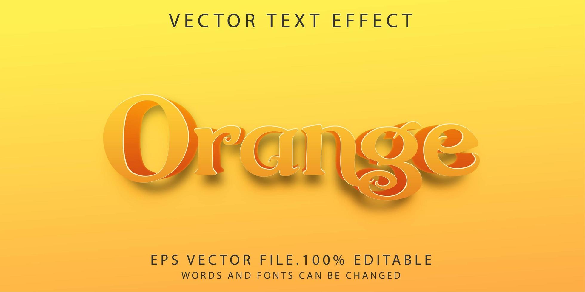 effet de texte orange vecteur