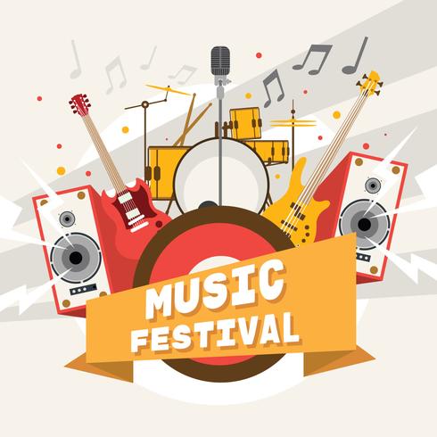 Affiche de festival de musique joyeuse vecteur