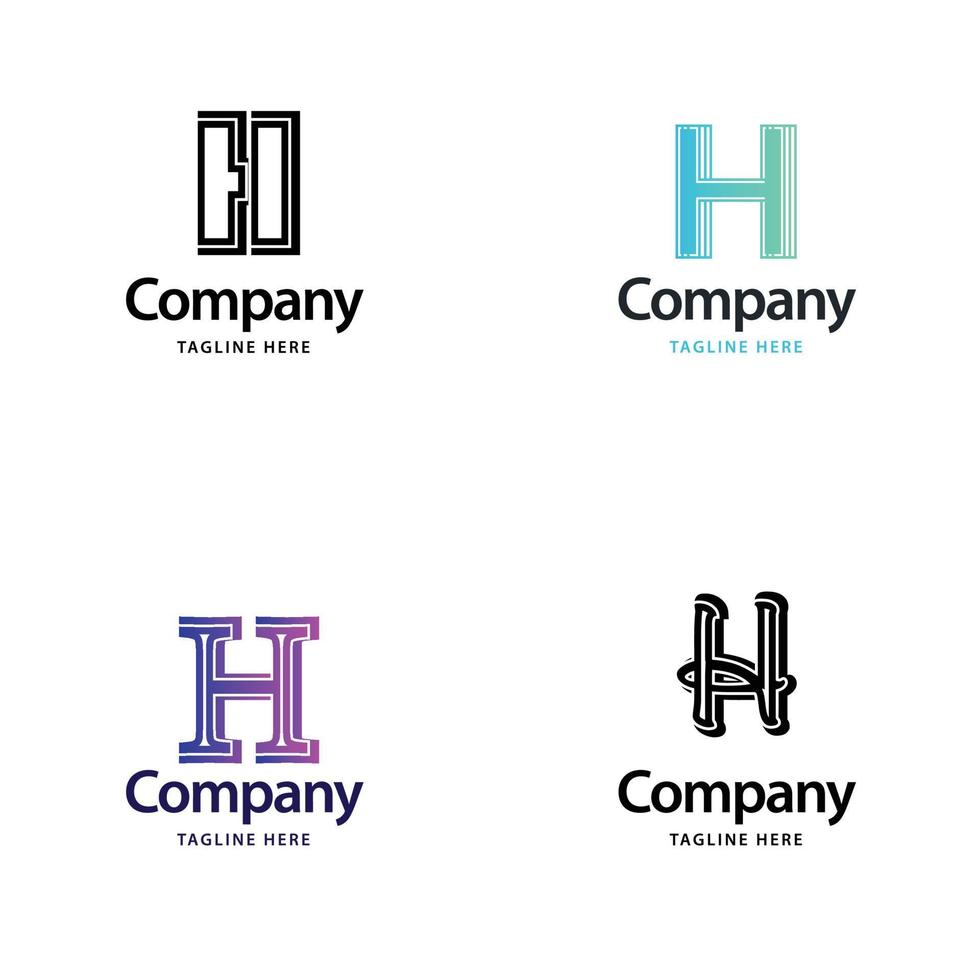 lettre h grand logo pack design création de logos modernes créatifs pour votre entreprise vecteur