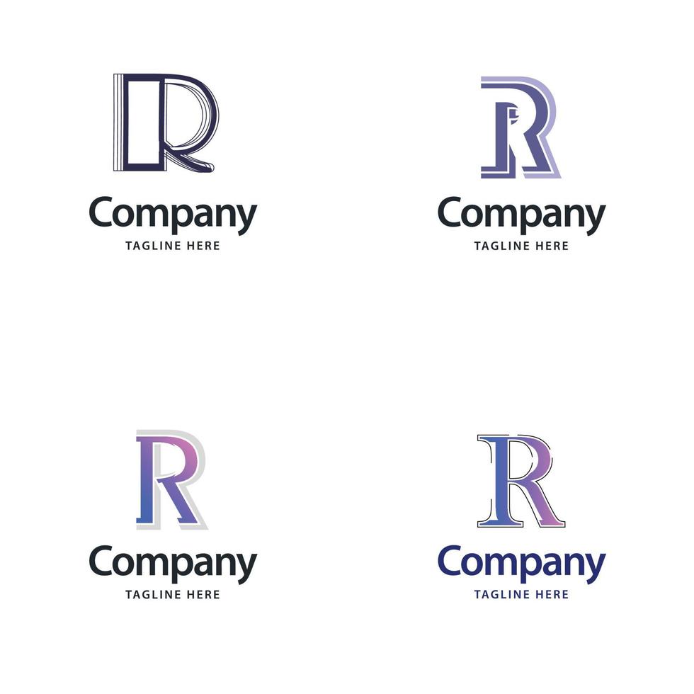 lettre r grand logo pack design création de logos modernes créatifs pour votre entreprise vecteur