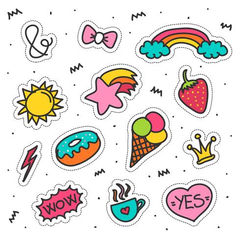 doodle patches set vecteur