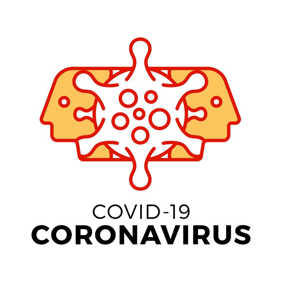 contour d & # 39; icône de cellule de coronavirus vecteur