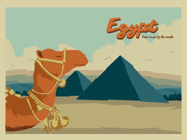 Vecteur de carte postale d'Egypte