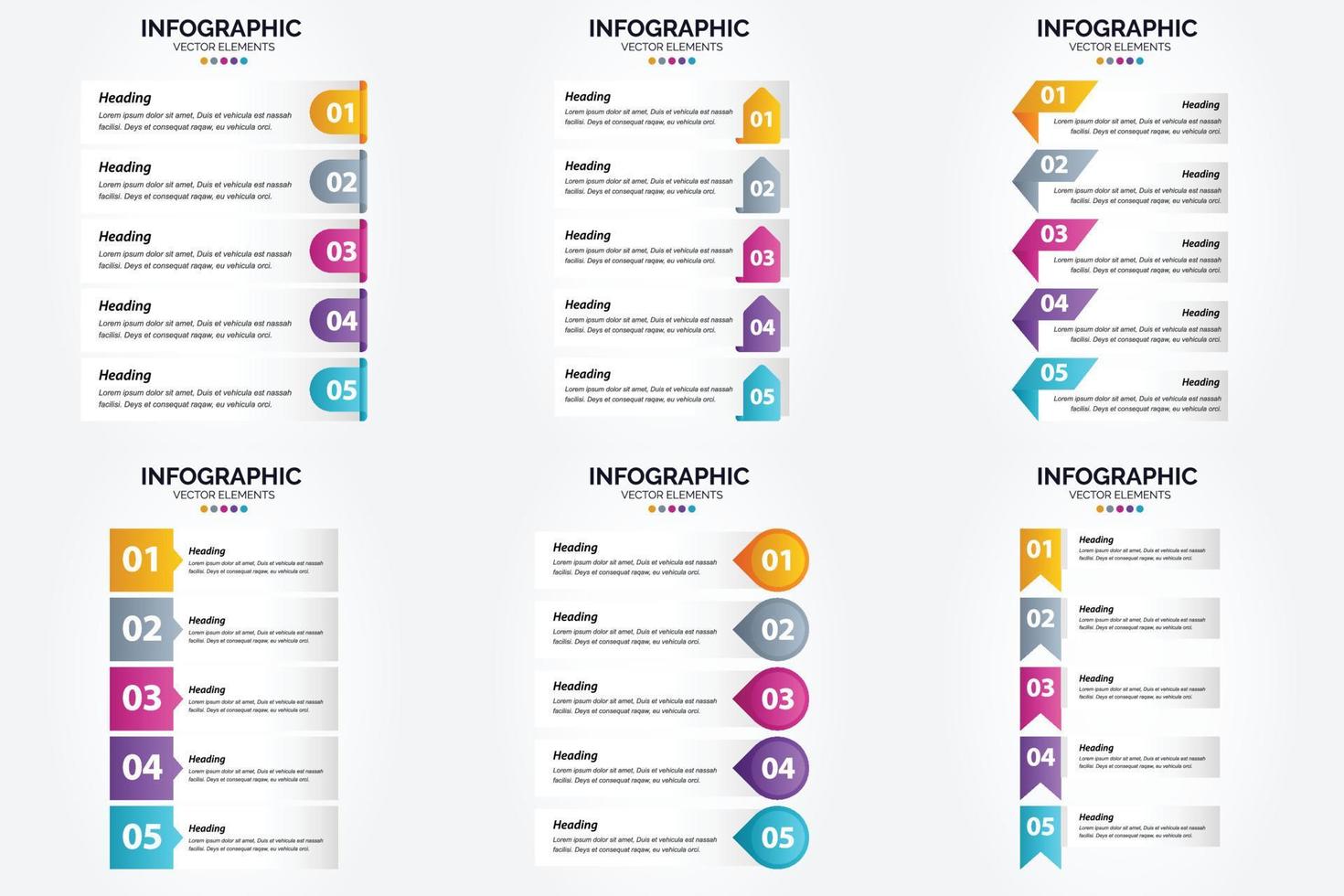 ensemble de conception plate d'infographie d'illustration vectorielle pour la brochure publicitaire et le magazine vecteur