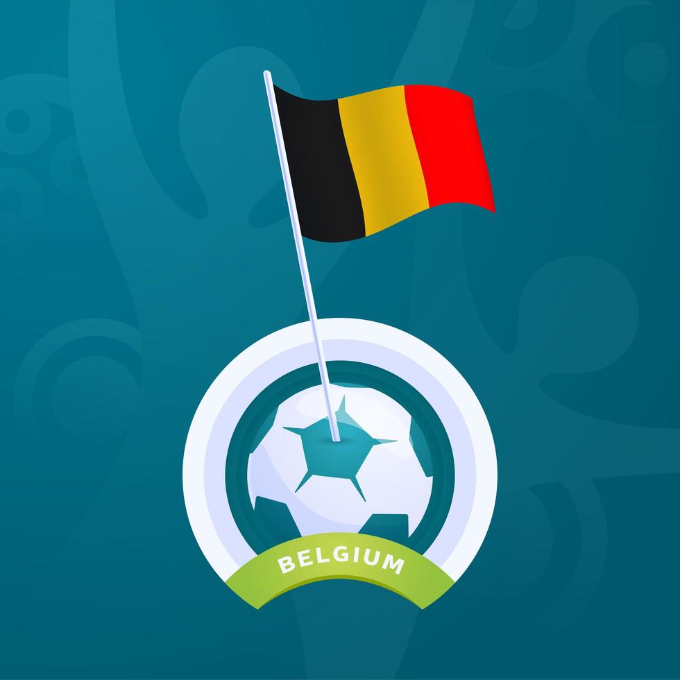 drapeau de vecteur de Belgique épinglé sur un ballon de football