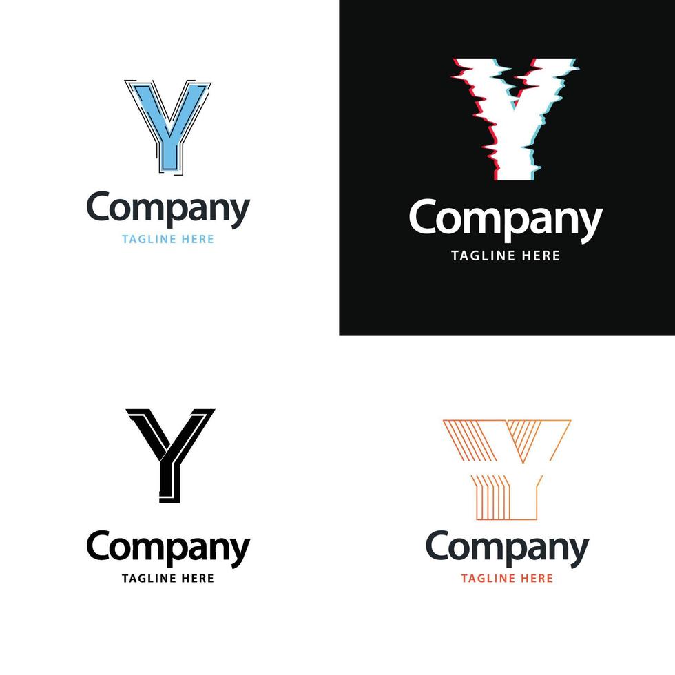 lettre y grand logo pack design création de logos modernes créatifs pour votre entreprise vecteur