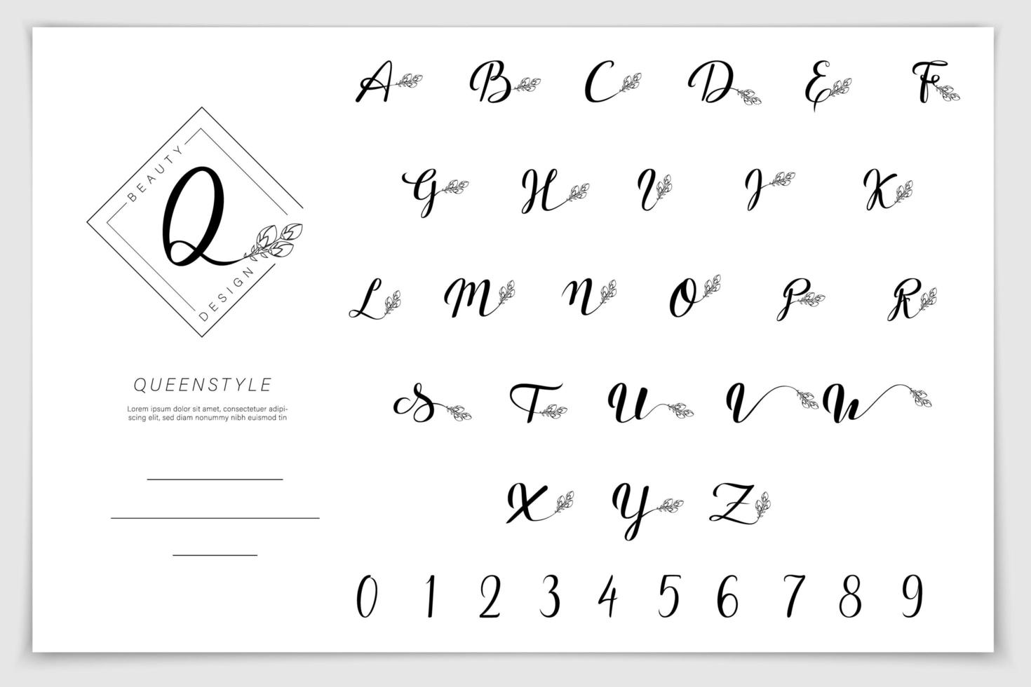 alphabet dessiné à la main écrit avec un stylo pinceau. vecteur