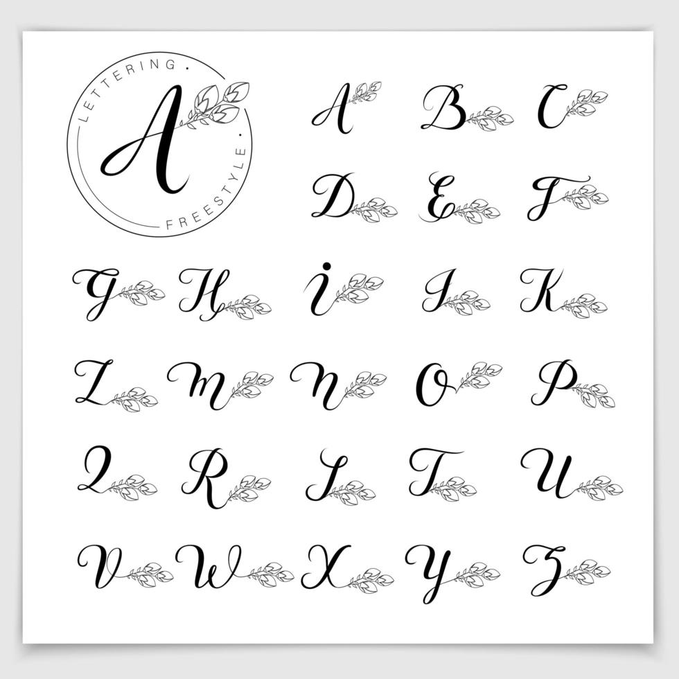 alphabet dessiné à la main écrit avec un stylo pinceau. vecteur