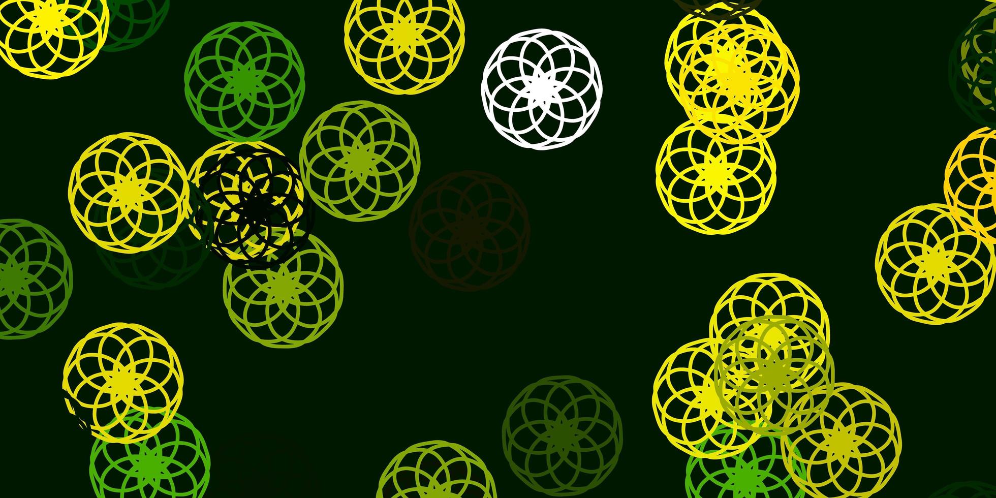 modèle vectoriel vert clair, jaune avec des cercles