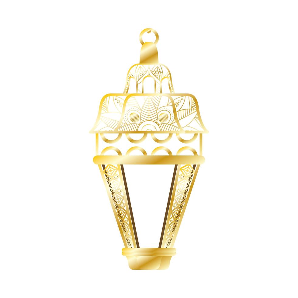 lampe dorée décoration ramadan kareem vecteur