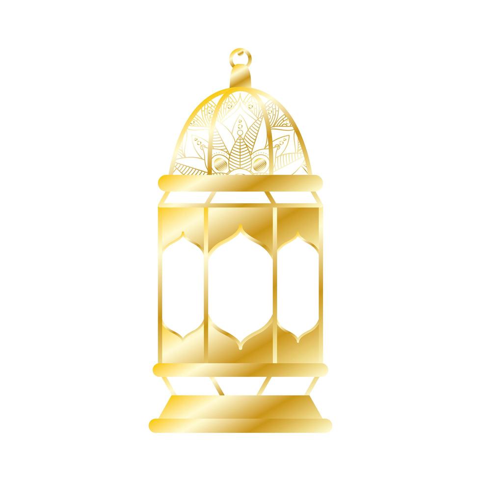 lampe dorée décoration ramadan kareem vecteur