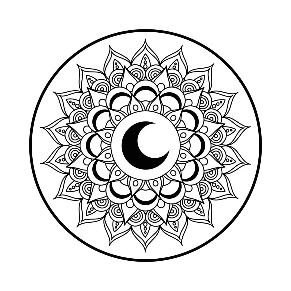 icône de décoration mandala ramadan kareem vecteur