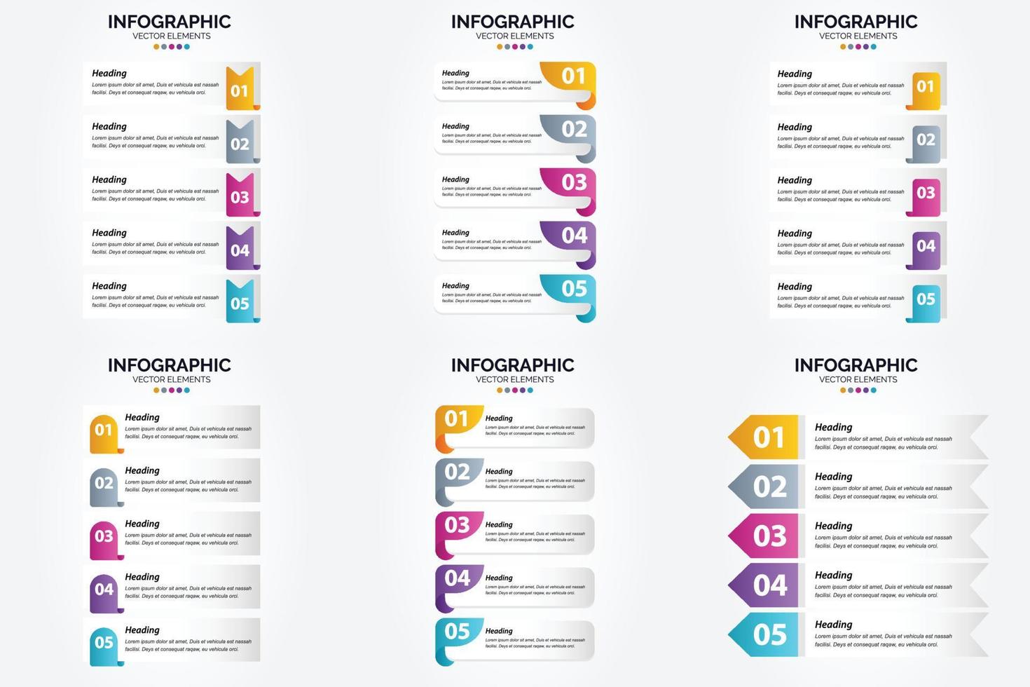 ensemble de conception plate d'infographie d'illustration vectorielle pour la brochure publicitaire et le magazine vecteur