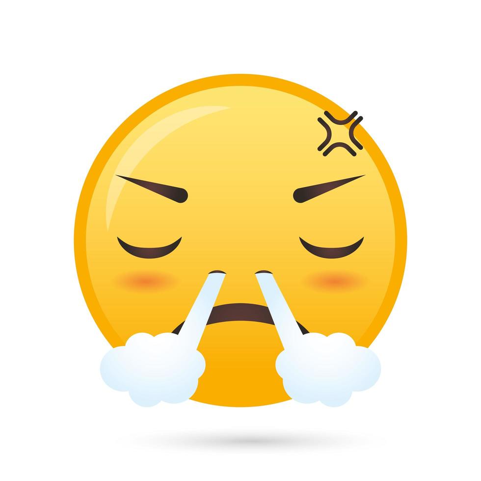 visage emoji chauffé personnage drôle vecteur