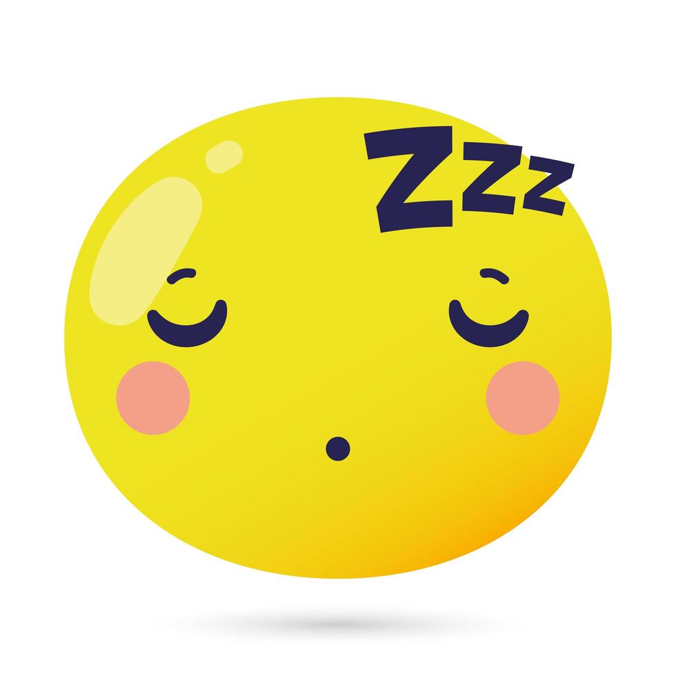 Emoji visage endormi personnage drôle vecteur