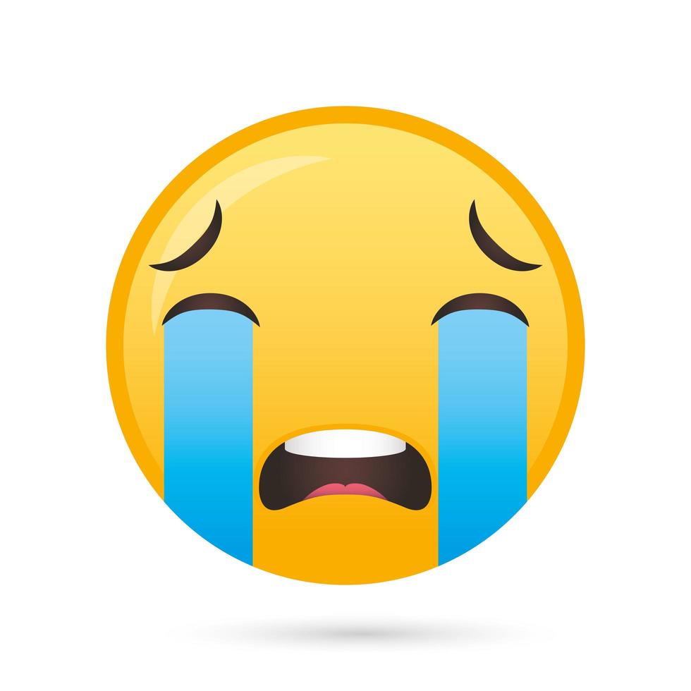 visage emoji pleurer personnage drôle vecteur