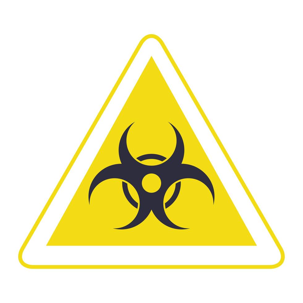 icône d'avertissement de signal de triangle de danger biologique vecteur