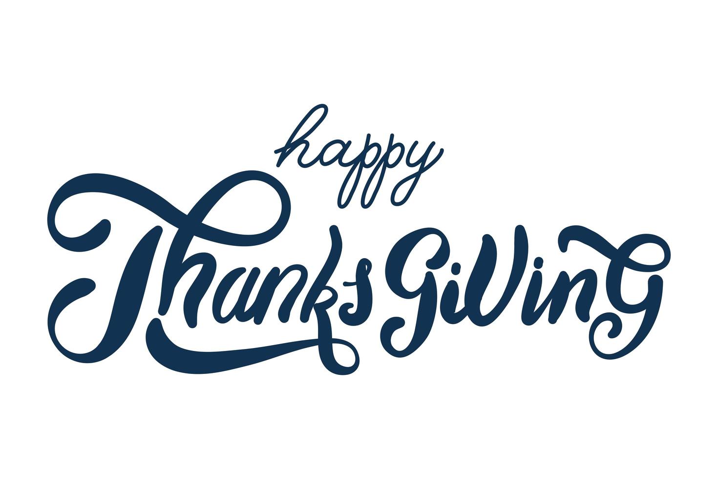 Joyeux thanksgiving day célébration lettrage design illustration vectorielle vecteur