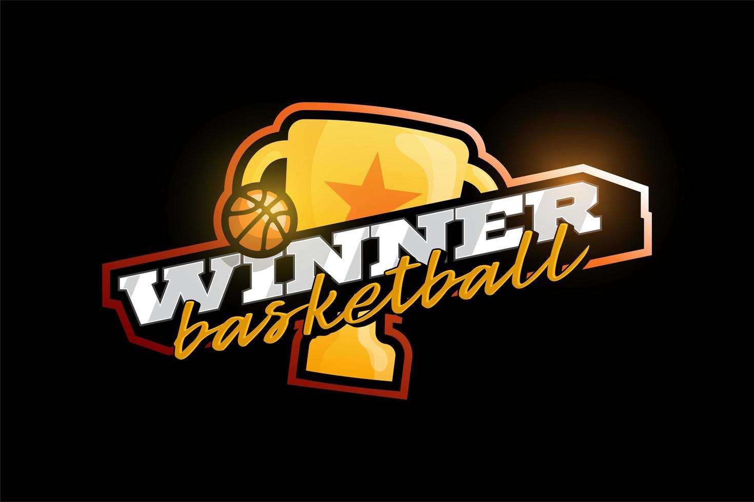 logo vectoriel de basket-ball gagnant