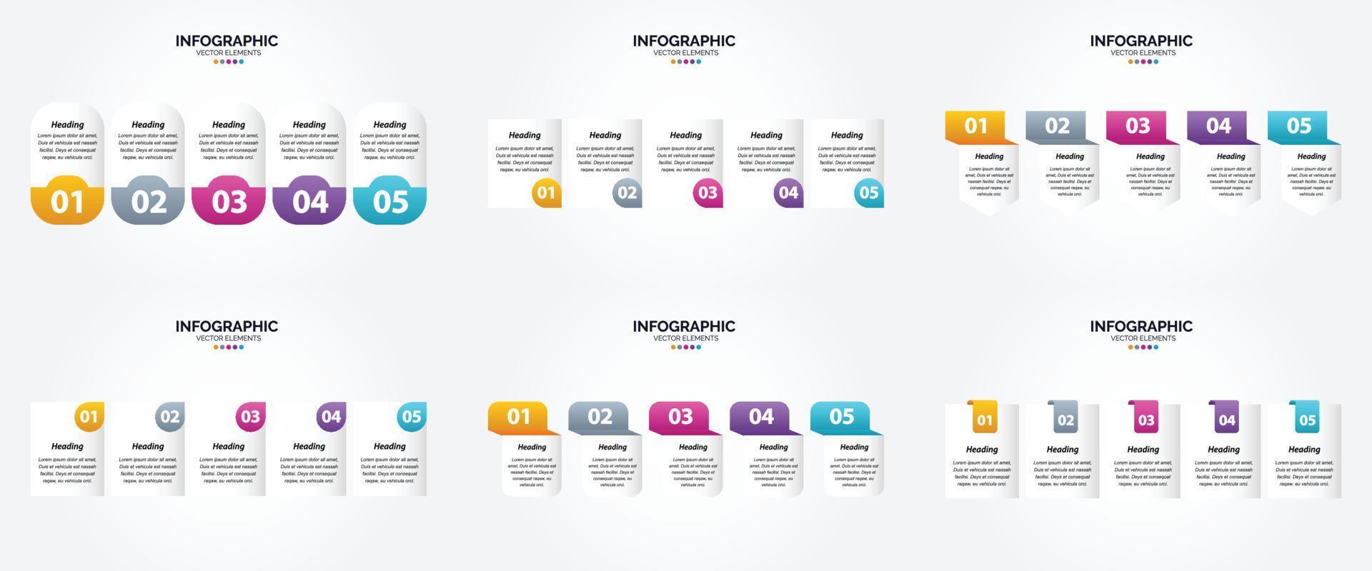 ensemble de conception plate d'infographie d'illustration vectorielle pour la brochure publicitaire et le magazine vecteur