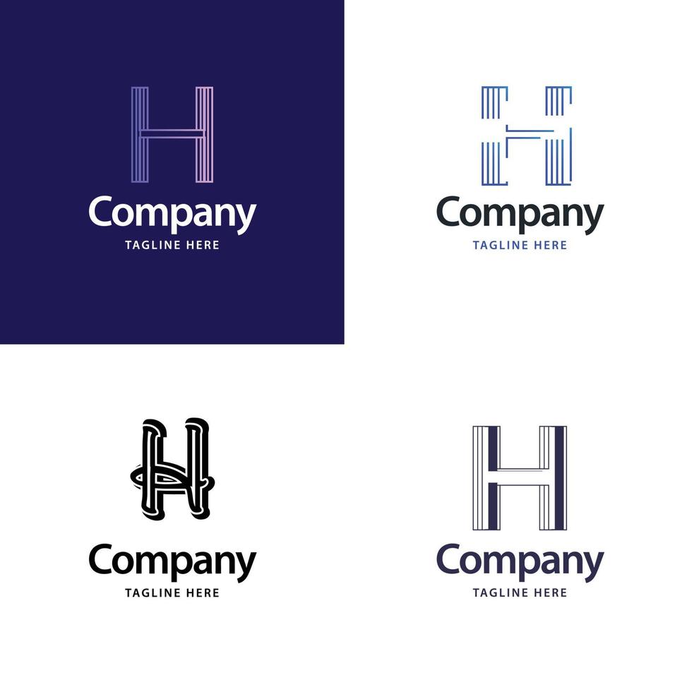 lettre h grand logo pack design création de logos modernes créatifs pour votre entreprise vecteur