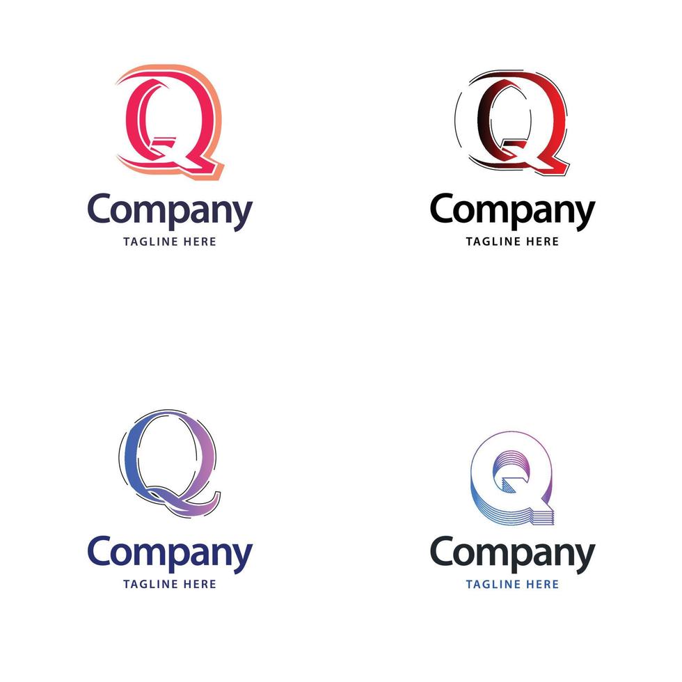 lettre q grand logo pack design création de logos modernes créatifs pour votre entreprise vecteur