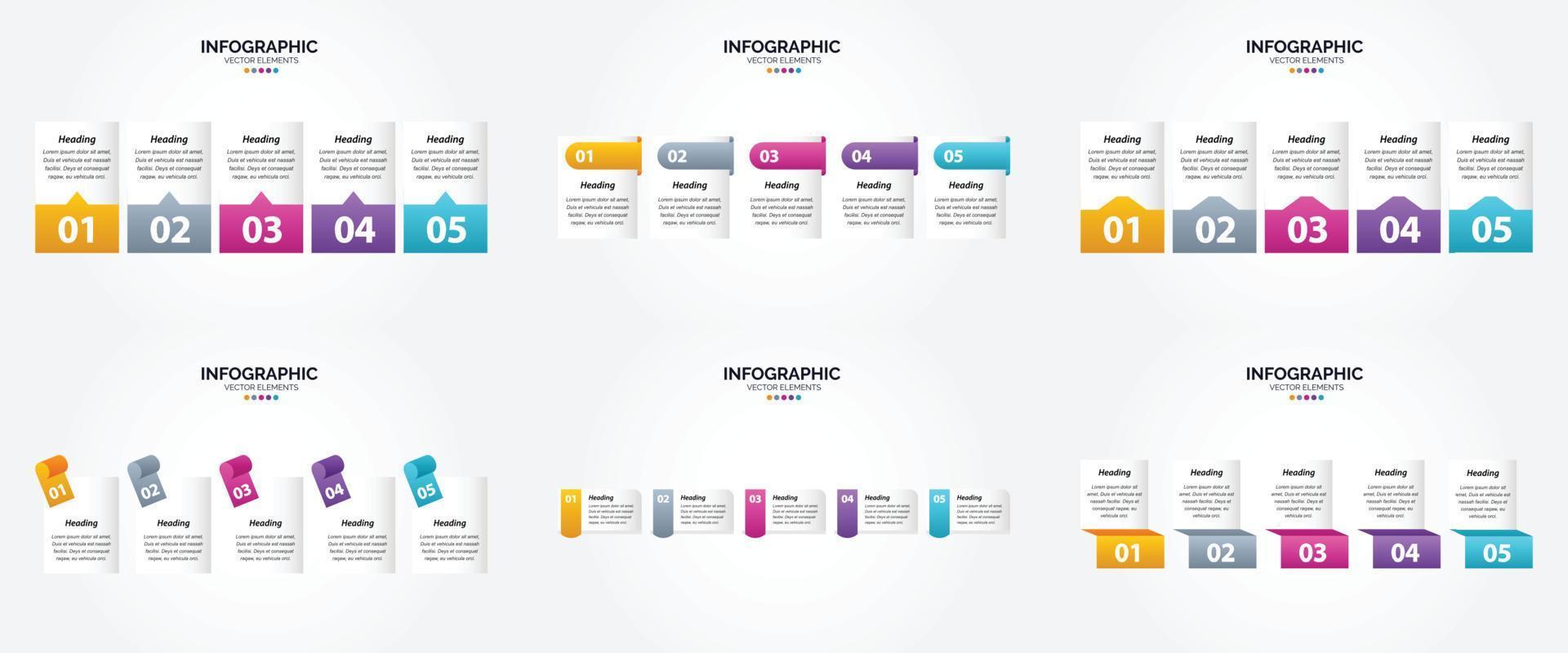 ensemble de conception plate d'infographie d'illustration vectorielle pour la brochure publicitaire et le magazine vecteur