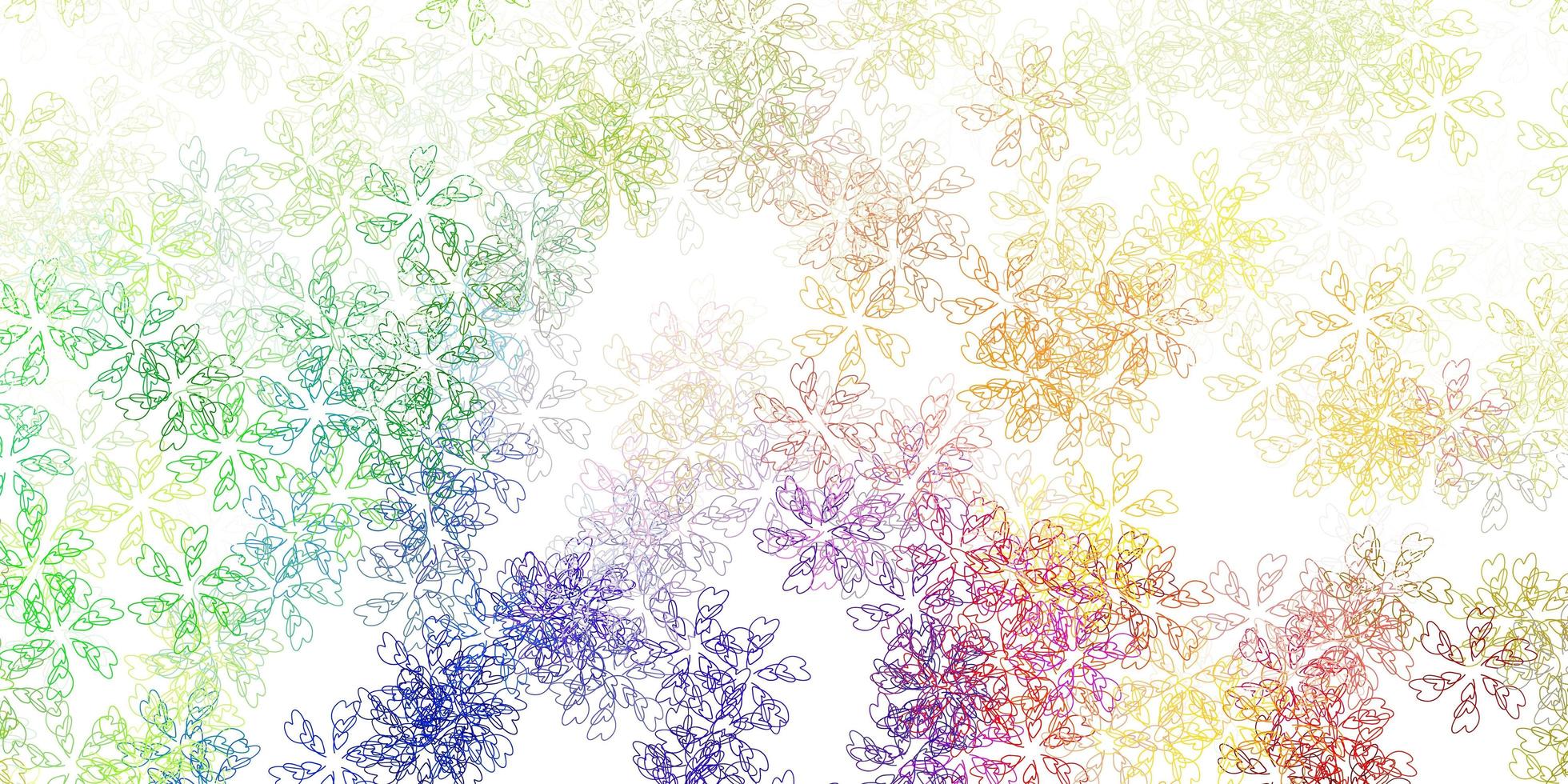 modèle abstrait de vecteur multicolore clair avec des feuilles.