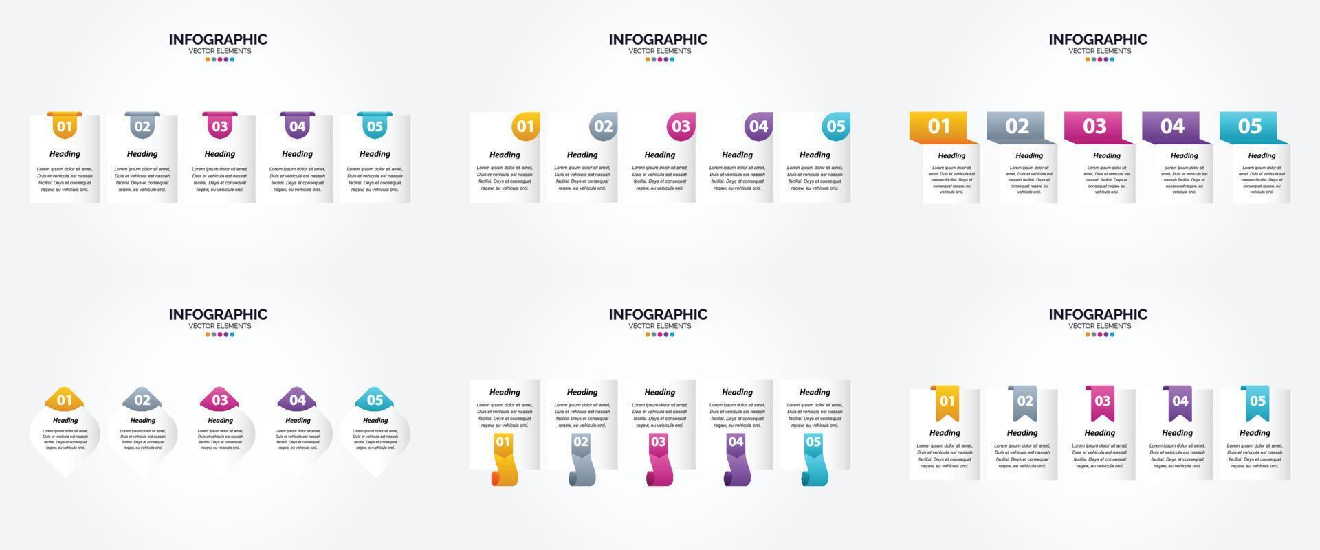 ensemble de conception plate d'infographie d'illustration vectorielle pour la brochure publicitaire et le magazine vecteur