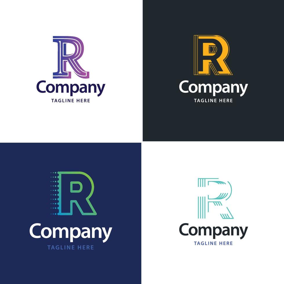 lettre r grand logo pack design création de logos modernes créatifs pour votre entreprise vecteur