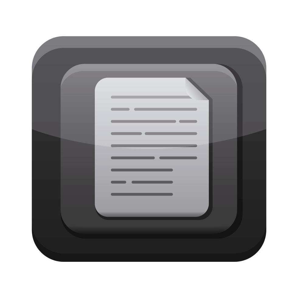 Icône isolé du menu du bouton de l'application de document vecteur