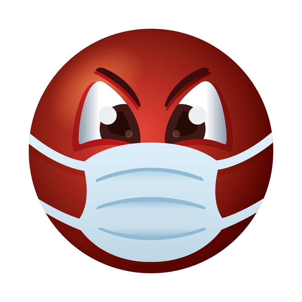 emoji portant un style dégradé de masque médical vecteur