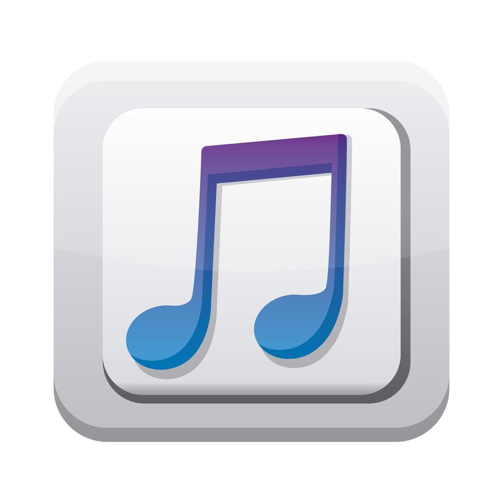 icône isolé du menu du bouton de la musique app vecteur