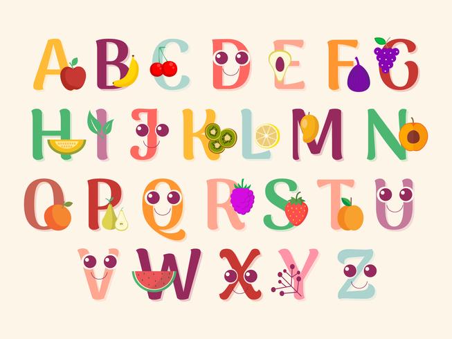 Art mignon alphabet pour chambre d'enfants vecteur