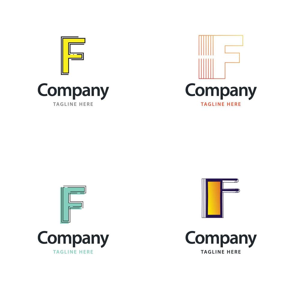 lettre f grand logo pack design création de logos modernes créatifs pour votre entreprise vecteur