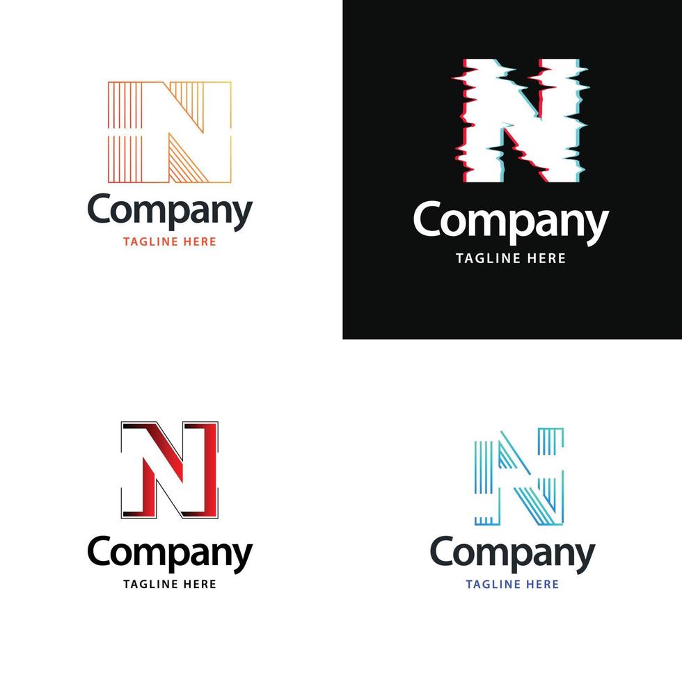 lettre n grand logo pack design création de logos modernes créatifs pour votre entreprise vecteur