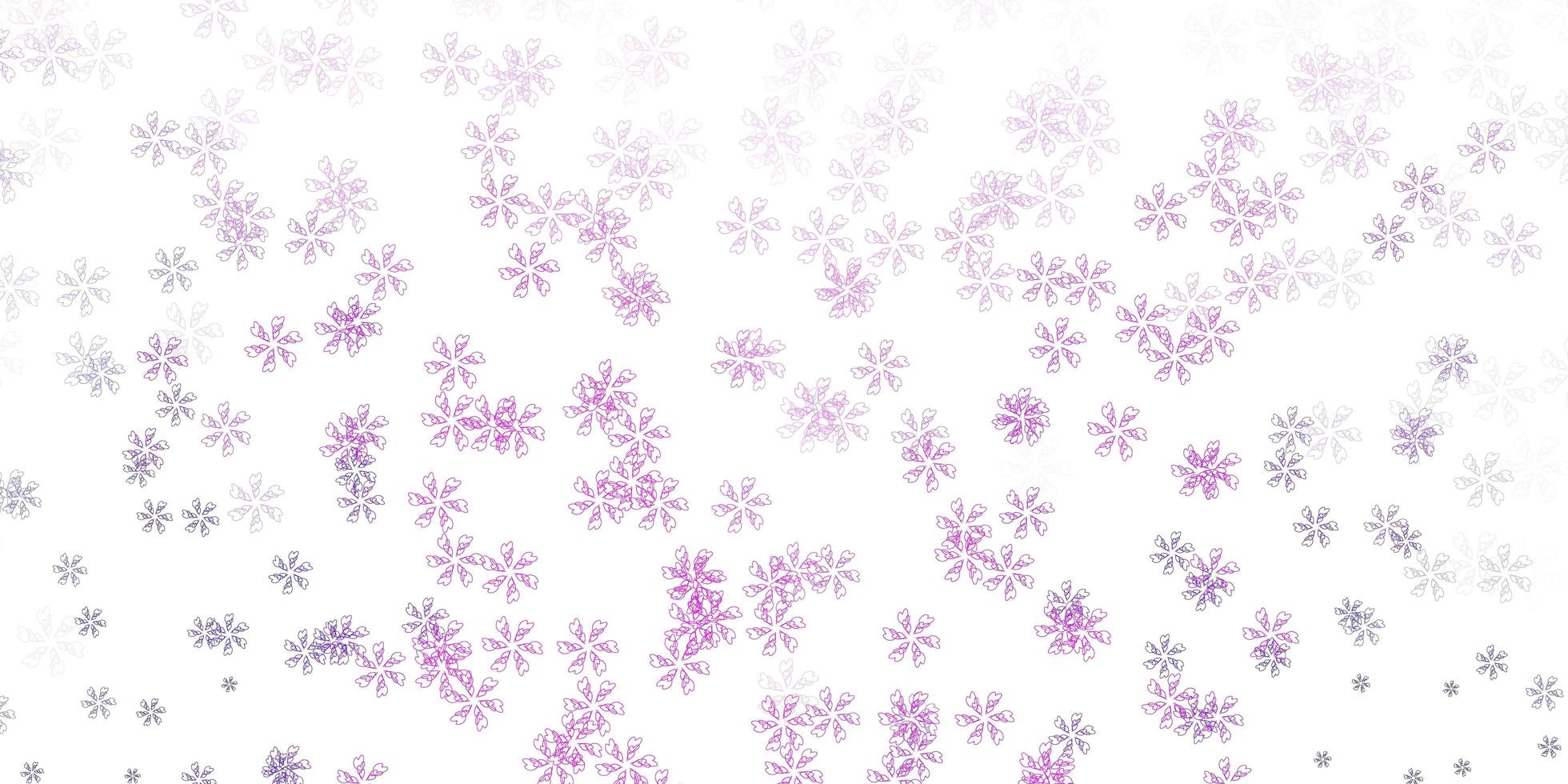 mise en page abstraite de vecteur violet clair, rose avec des feuilles.