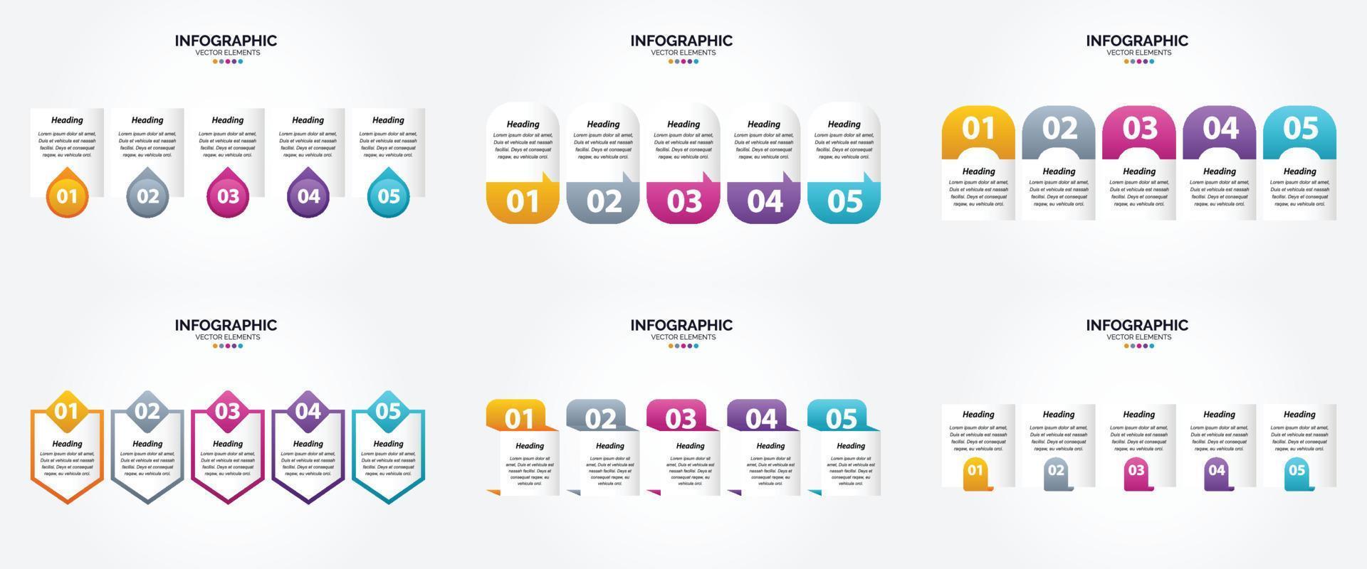 ensemble de conception plate d'infographie d'illustration vectorielle pour la brochure publicitaire et le magazine vecteur