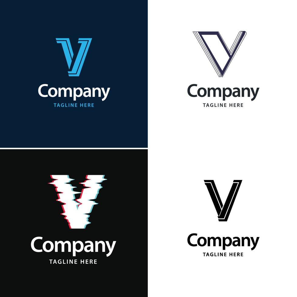 lettre v grand logo pack design création de logos modernes créatifs pour votre entreprise vecteur