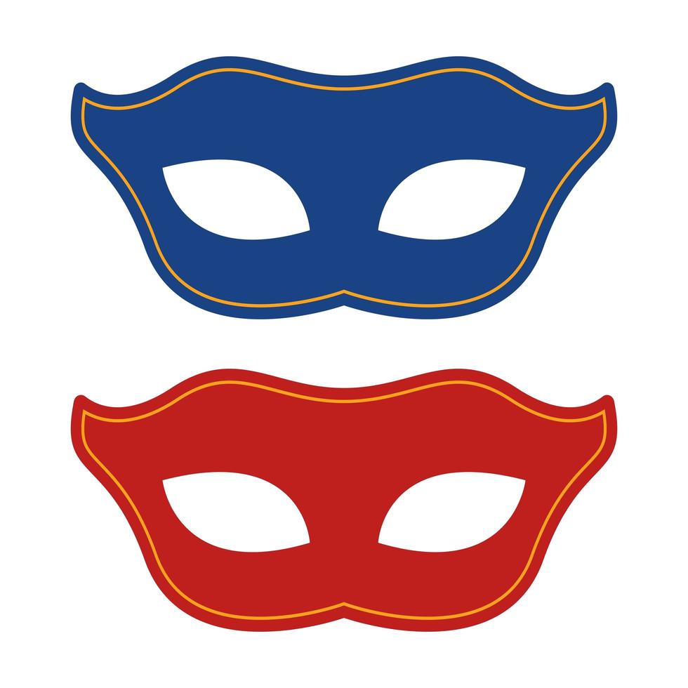 illustration de conception de masque de carnaval vector isolé sur fond blanc