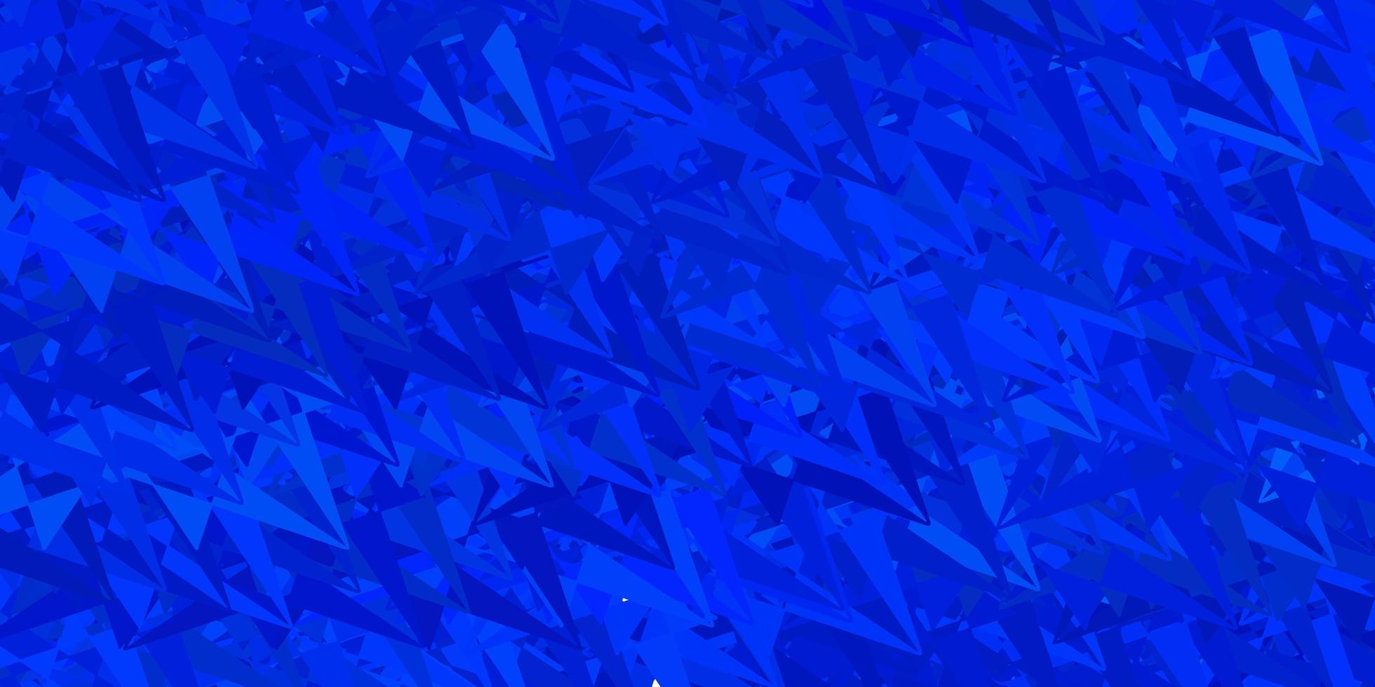 texture de vecteur bleu foncé avec des triangles aléatoires.